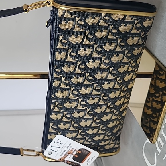 DIOR VINTAGE 1970’S DIORISSIMO CANVAS/LEATHER/GOLD 3WAY CLUTCH/SHLDER/CROSS BODY - Picture 4 of 17